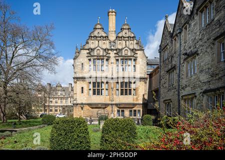 Trinity College, Oxford University Building und Front Quad von Broad Street, Oxford, Oxfordshire, Großbritannien, am 25. märz 2023 Stockfoto