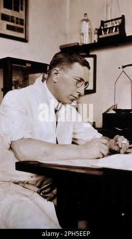 Sir Frederick Grant Banting Portrait, 1891 – 1941, war ein kanadischer Medizinwissenschaftler, Arzt, Maler und Nobelpreisträger, der als Co-Entdecker von Insulin, Vintage-Foto 1920er, bekannt war Stockfoto