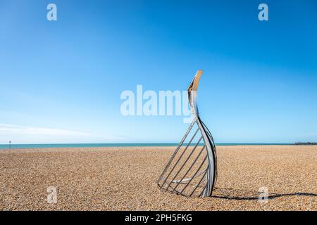 The Landing Sculpture, Hastings, East Sussex, England, Großbritannien Stockfoto