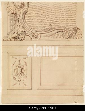 Design für den unteren Teil einer Wandtafel 1714 von Gilles-Marie Oppenord Stockfoto