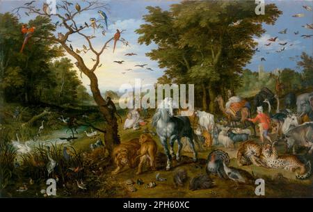 Der Eintritt der Tiere in Noahs Arche 1613 durch Jan Brueghel, den Ältesten Stockfoto