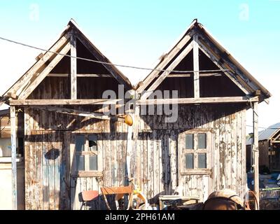 Fisher Hütten der Insel Culatra bei Olhao Portugal Stockfoto