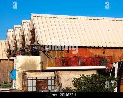 Fisher Hütten der Insel Culatra bei Olhao Portugal Stockfoto