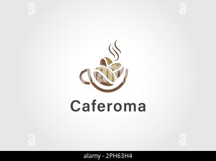 Abstraktes Kaffee Logo Vektor-Designvorlage Stock Vektor