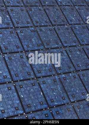 Nahaufnahme von Sonnenkollektoren zur Verwendung als Hintergrund oder Textur Stockfoto