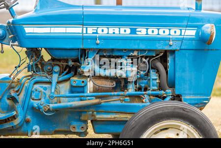 Detail eines ford 3000-Landtraktors Stockfoto