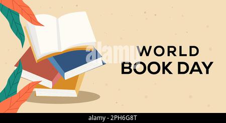 Horizontales Bannerdesign für den Buchtag der Welt Stock Vektor