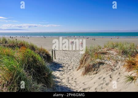 Tahunanui Beach, Nelson, Nelson Region, Südinsel, Neuseeland Stockfoto