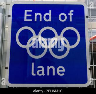 Olympic London 2012 Straßenschild Stockfoto
