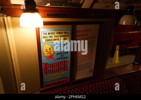 Oldtimer-Personenwagen der Londoner U-Bahn Stockfoto