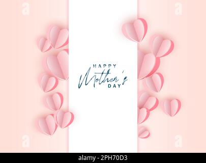 „Happy Mothers Day“-Postkartendesign mit Herzformen Stock Vektor