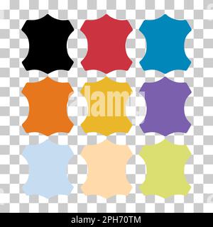 Set aus Leder Haut Mode-Symbol, tierisches Material Grafik-Zeichen, Textur-Design-Vektor-Illustration . Stock Vektor