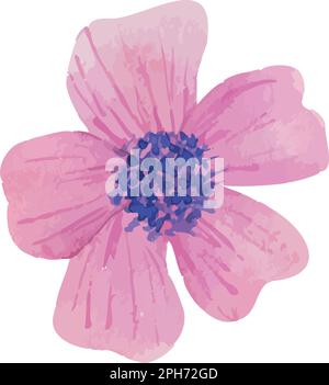 Set mit wunderschönen handgezeichneten Blumen im Retro-Stil. Stock Vektor