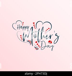 Happy Mütters Day Handschrift mit Text und Ornamenten Stock Vektor