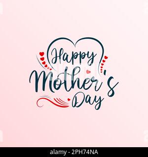 Illustration zum glücklichen Muttertag mit Buchstaben und Ornamenten Stock Vektor
