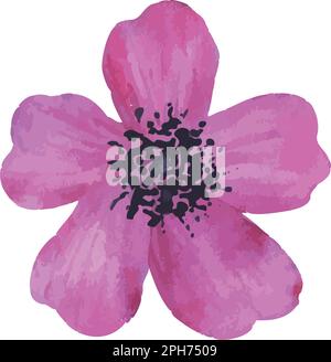 Set mit wunderschönen handgezeichneten Blumen im Retro-Stil. Stock Vektor