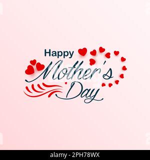 Happy Mütters Day Handschrift mit Herzformen Stock Vektor