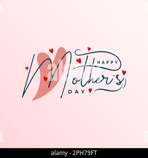 Fröhlicher Muttertag, Schriftzug Hintergrund Stock Vektor