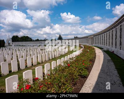 Tyne Cot Commonwealth War Graves Friedhof und Denkmal für die fehlenden Stockfoto