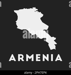 Armenien Symbol. Länderkarte auf dunklem Hintergrund. Stilvolle Karte Armeniens mit Ländernamen. Vektorabbildung. Stock Vektor