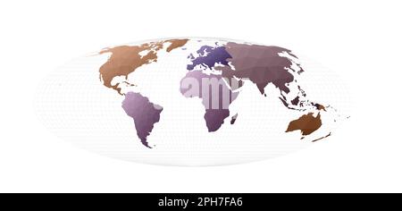 Farbenfrohe Weltkarte. Bromley-Projektion. Faszinierende Vektorillustration. Stock Vektor
