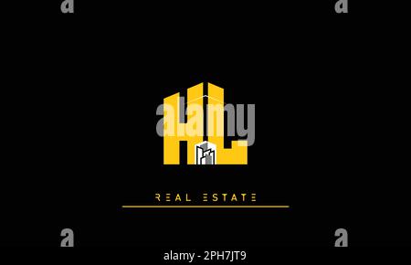 Immobilienbriefe Initialen Monogramm Logo HL, LH Stock Vektor