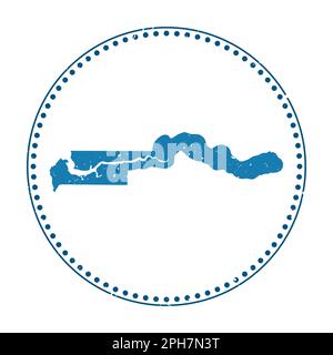Gambia-Aufkleber. Reisegummistempel mit Landkarte, Vektorillustration. Stock Vektor