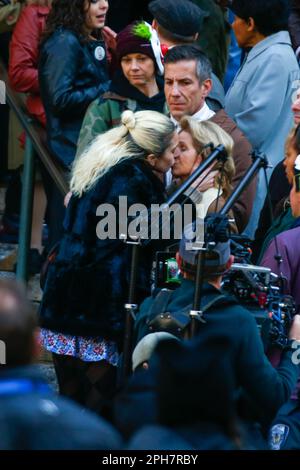 New York City, New York, USA. 26. März 2023. Lady Gaga filmt am 26. März 2023 in New York City vom New York County Supreme Court „Joker: Folie a Deux“. (Kreditbild: © William Volcov/ZUMA Press Wire) NUR REDAKTIONELLE VERWENDUNG! Nicht für den kommerziellen GEBRAUCH! Kredit: ZUMA Press, Inc./Alamy Live News Stockfoto