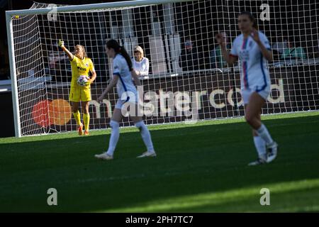 Washington, USA. 26. März 2023. Geisterin Aubrey Kingsbury während eines Fußballspiels Washington Spirit gegen OL Reign in der National Women's Soccer League (NWSL) auf dem Audi Field am Sonntag, den 26. März 2023. (Graeme Sloan/Sipa USA) Kredit: SIPA USA/Alamy Live News Stockfoto