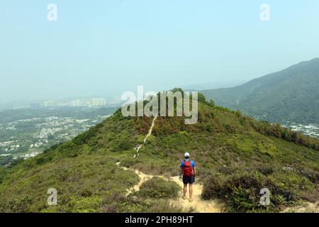 Wandern im Lam Tsuen Country Park in den New Territories in Hong Kong. Stockfoto