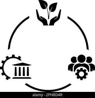 Symbole für Umwelt, Soziales und Corporate Governance als ESG-Prinzipienkonzept Stock Vektor