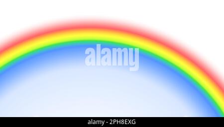 Computergeneriertes Regenbogenbild isoliert auf weißem Hintergrund. Stockfoto