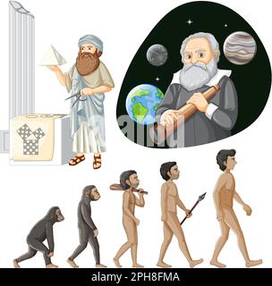 Illustration der berühmten Person in der Wissenschaft Stock Vektor