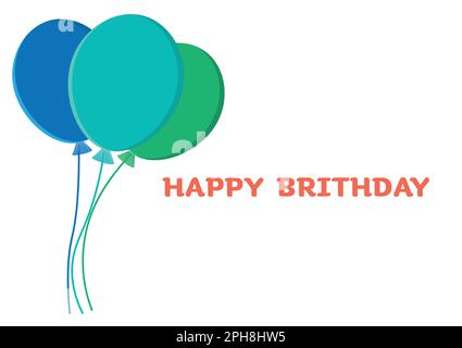 Luftballons bunte Geburtstag oder Party mit Text Happy Birthday orange Hintergrund Vektorgrafik Stock Vektor