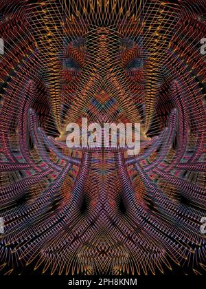Komplexes, Vom Band-Tool Inspiriertes Design Für Fraktale Kunst Stockfoto