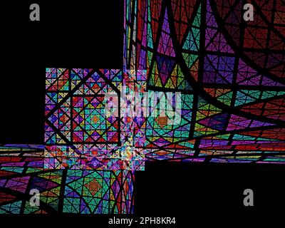 Fractal-Design Aus Gefärbtem Glas Stockfoto