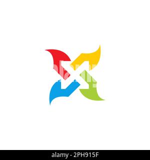 X Logo-Design. Buchstabe X Anfangsvektor Stock Vektor