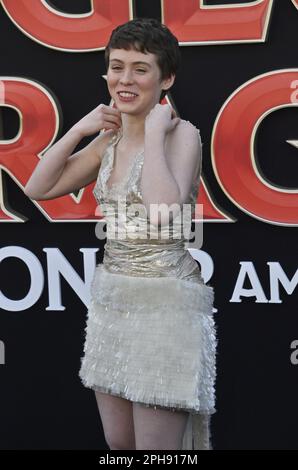 Los Angeles, Usa. 26. März 2023. Sophia Lillis, die Besetzung, nimmt am Sonntag, den 26. März 2023, im Regency Village Theatre im Westwood-Bereich von Los Angeles an der Premiere der Filmfantasie „Dungeons & Dragons: Honor Better Diebe“ Teil. Storyline: Ein charmanter Dieb und eine Bande unwahrscheinlicher Abenteurer begeben sich auf eine epische Suche, um ein verlorenes Relikt zu Bergen, aber die Dinge laufen gefährlich schief, wenn sie sich mit den falschen Leuten streiten. Foto: Jim Ruymen/UPI Credit: UPI/Alamy Live News Stockfoto