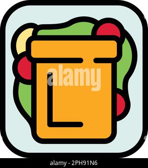 Ein Sandwich-Symbol für die Schule. Outline School Sandwich-Vektorsymbol für Webdesign isoliert auf weißem Hintergrund Stock Vektor