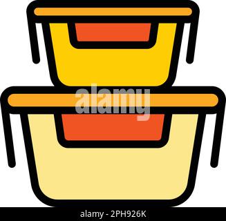 Container Menü-Symbol. Umriss Container Meal Vector Symbol für Webdesign isoliert auf weißem Hintergrund flach Stock Vektor