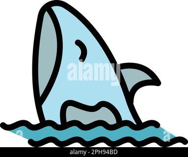 Symbol für aquatische Orca-Killer. Umriss des Vektorsymbols für den aquatischen Orca-Killer für das Webdesign isoliert auf weißem Hintergrund Stock Vektor