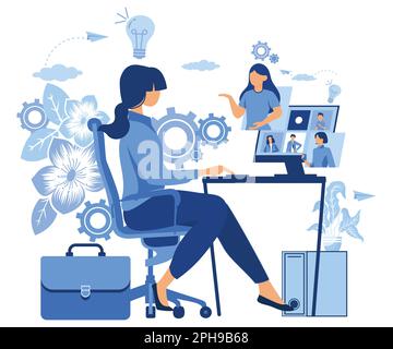 Hybridarbeiten. Hybridkleidung für die Arbeit zu Hause oder für die Wahl von Büromitarbeitern. Remote-Arbeit von zu Hause oder vom Büro Auswahl von Mitarbeitern, Flachvektor modern illus Stock Vektor