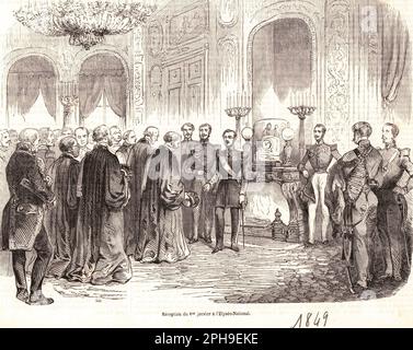 Réception du 1er janvier 1852 au Palais de l'Elysée Stockfoto