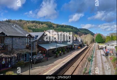 Bahnhof in Betws-y-Coed, Conwy, Snowdonia, Wales Stockfoto