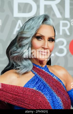 Michelle Visage fotografierte am 11. Februar 2023 bei der Ankunft DER BRITEN auf dem roten Teppich auf der O2 in London, Großbritannien . Bild von Julie Edwards. Stockfoto