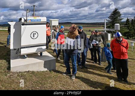 Kosetice, Tschechische Republik. 25. März 2023. Das meteorologische Observatorium Kosetice bietet als Teil des Weltmeteorologischen Tages in Kosetice, Tschechische Republik, am 25. März 2023 eine offene Tür. Kredit: Lubos Pavlicek/CTK Photo/Alamy Live News Stockfoto