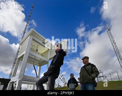 Kosetice, Tschechische Republik. 25. März 2023. Das meteorologische Observatorium Kosetice bietet als Teil des Weltmeteorologischen Tages in Kosetice, Tschechische Republik, am 25. März 2023 eine offene Tür. Kredit: Lubos Pavlicek/CTK Photo/Alamy Live News Stockfoto