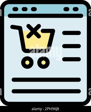 Symbol für die Stornierung von Online-Zahlungen. Übersicht Online-Zahlungsstornierung – Vektorsymbol für Webdesign isoliert auf weißem Hintergrund Stock Vektor