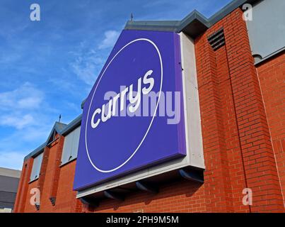 Currys Store in Llandudno, Unit 1, Mostyn Champneys Retail Park, Llandudno, Conwy, Wales, Vereinigtes Königreich, LL30 1RY Stockfoto