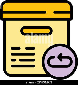 Symbol für Produktrückgabe. Modellstruktur Produktsymbol für Webdesign zurückgeben, isoliert auf weißer Hintergrundfarbe Stock Vektor